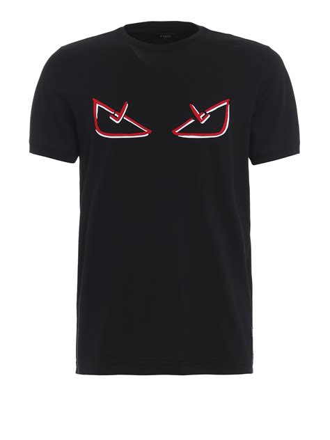 black fendi t shirt white eyes|tee shirt Fendi faux.